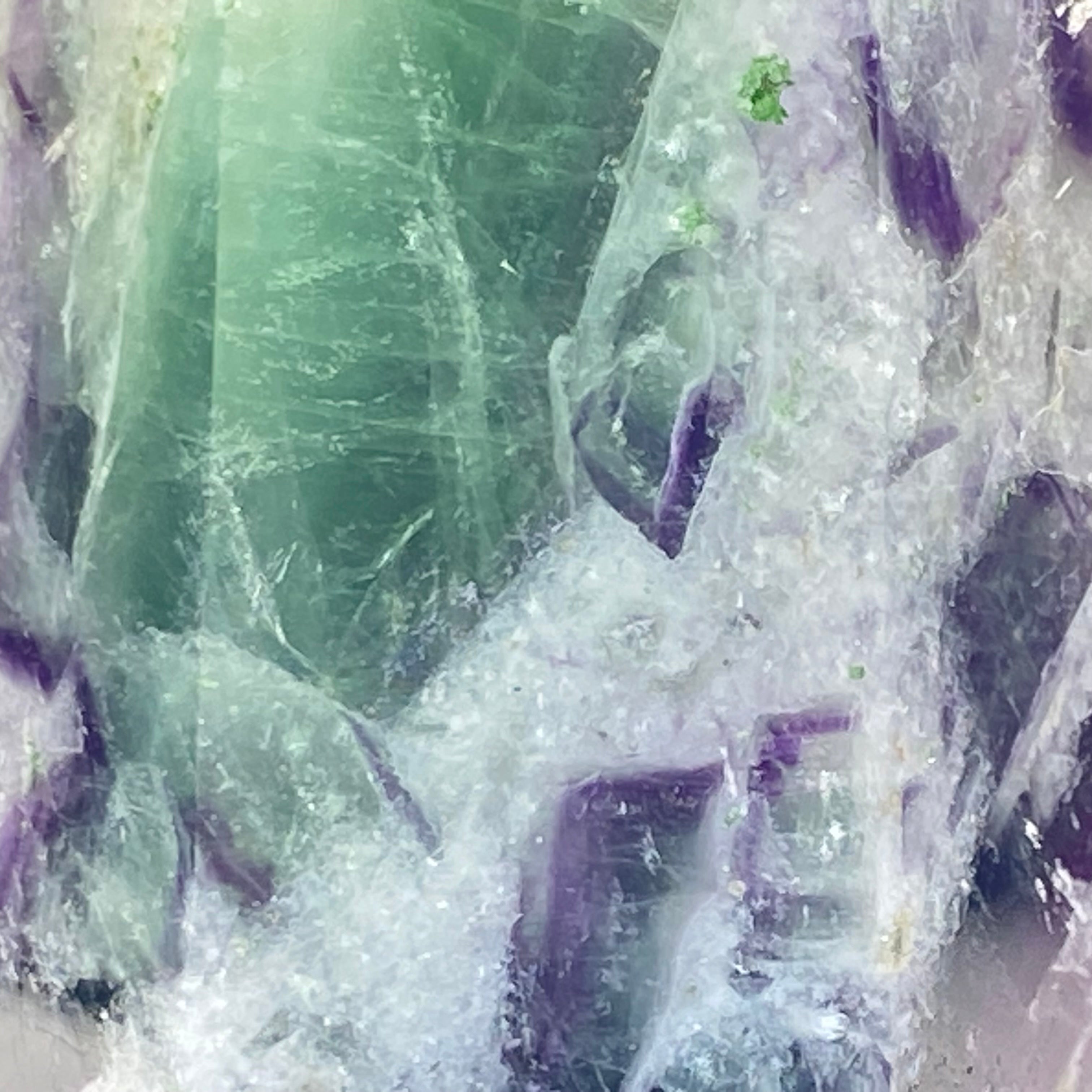 紫綠羽毛螢石柱 | 冥想淨化、靈修療癒