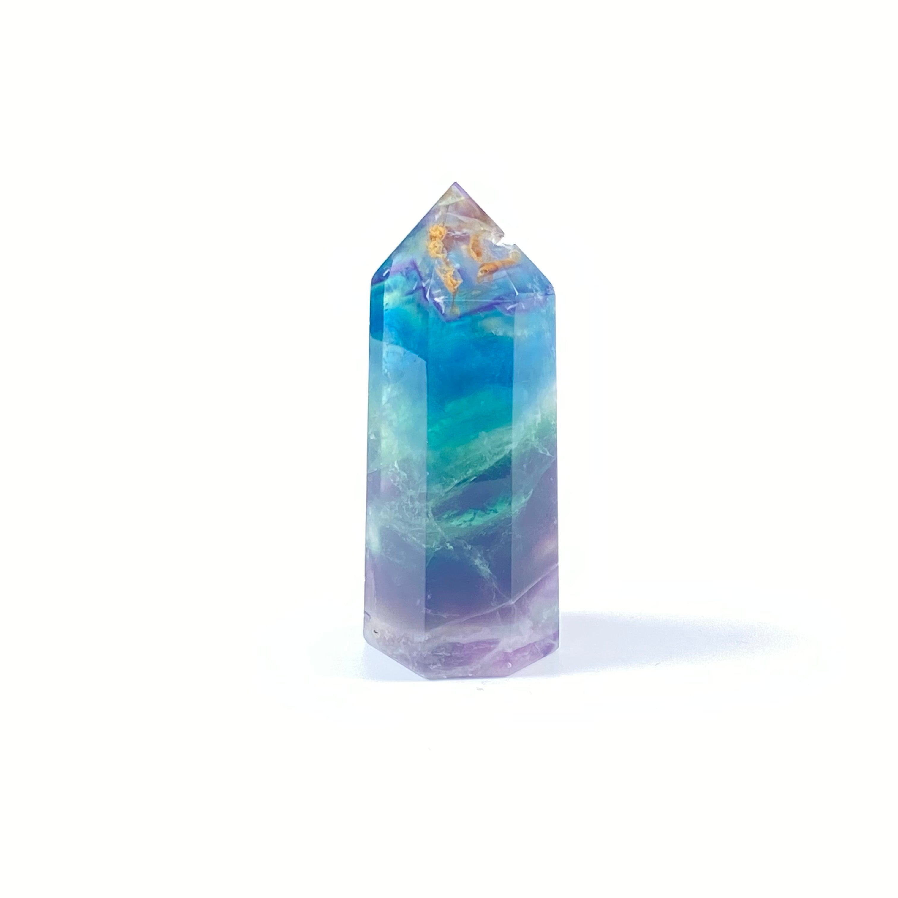 紫綠羽毛螢石柱 | 冥想淨化、靈修療癒