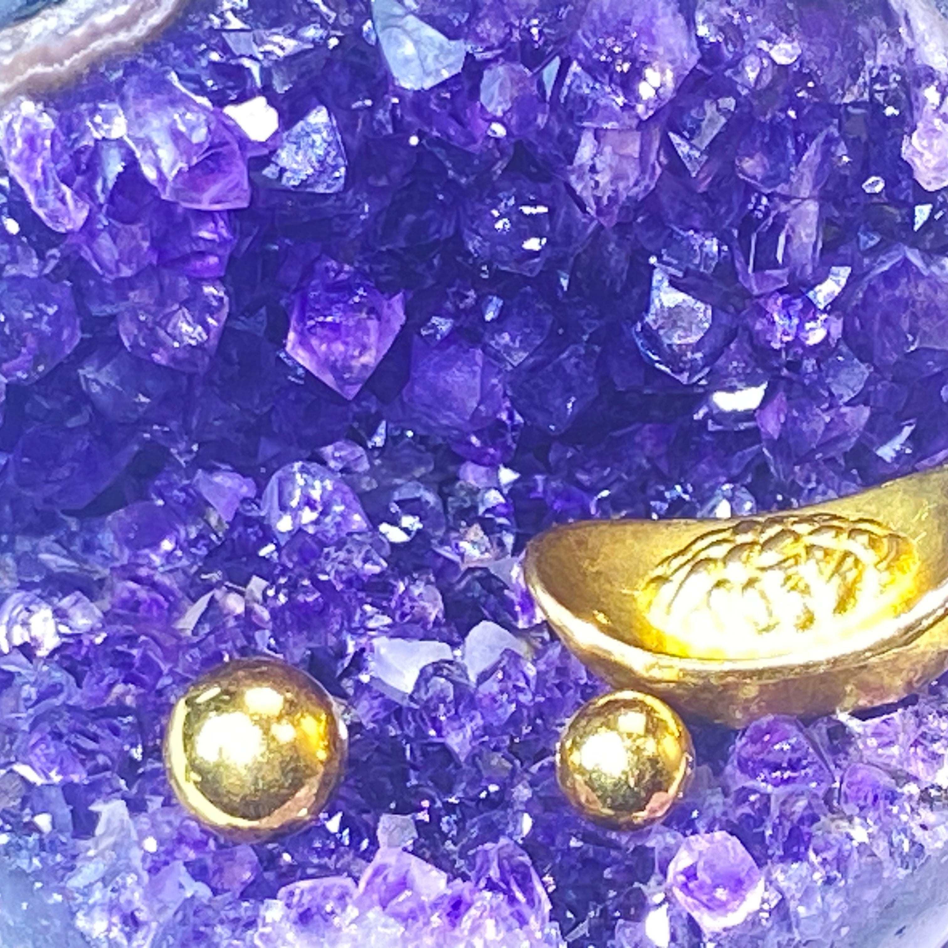 開口笑紫晶球