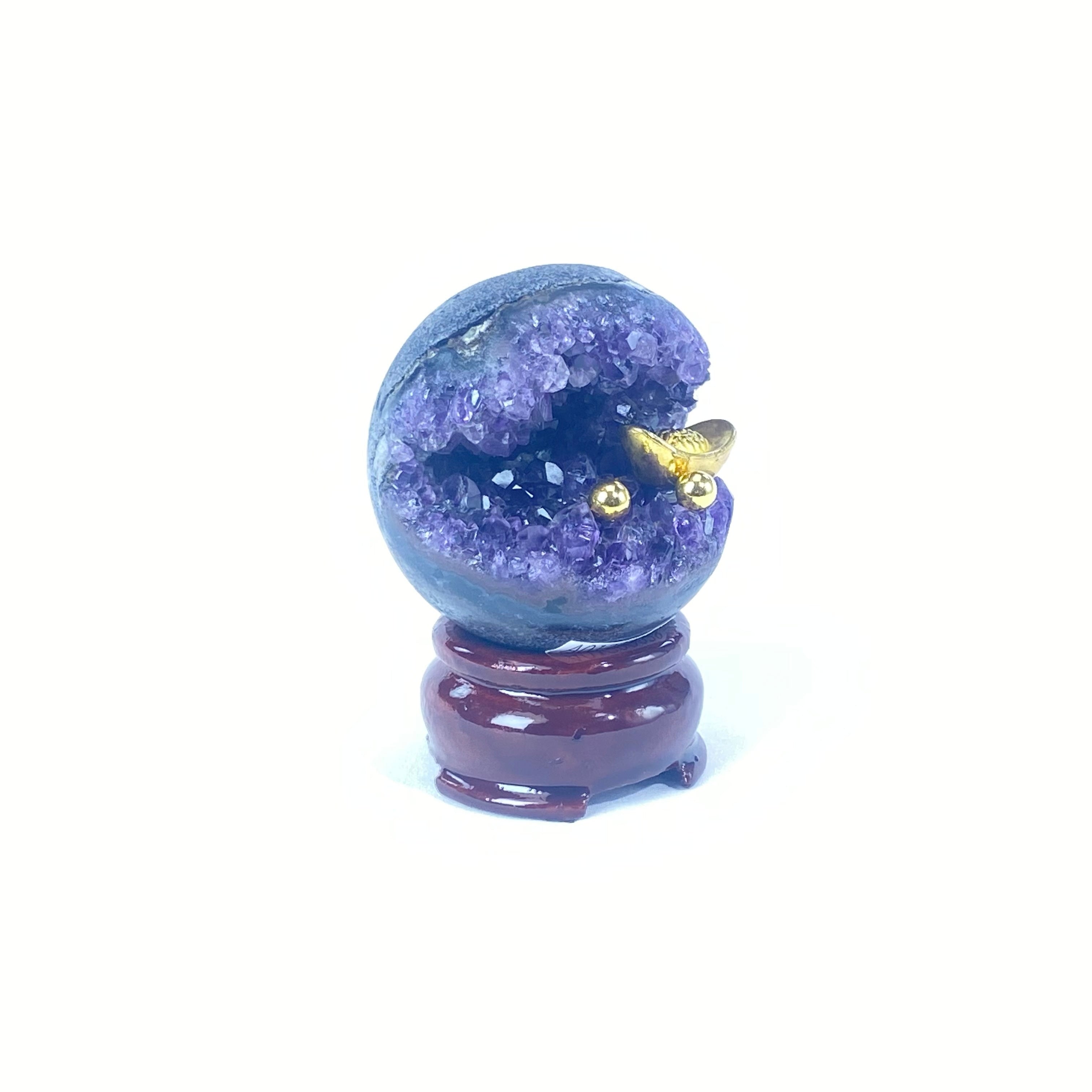 開口笑紫晶球