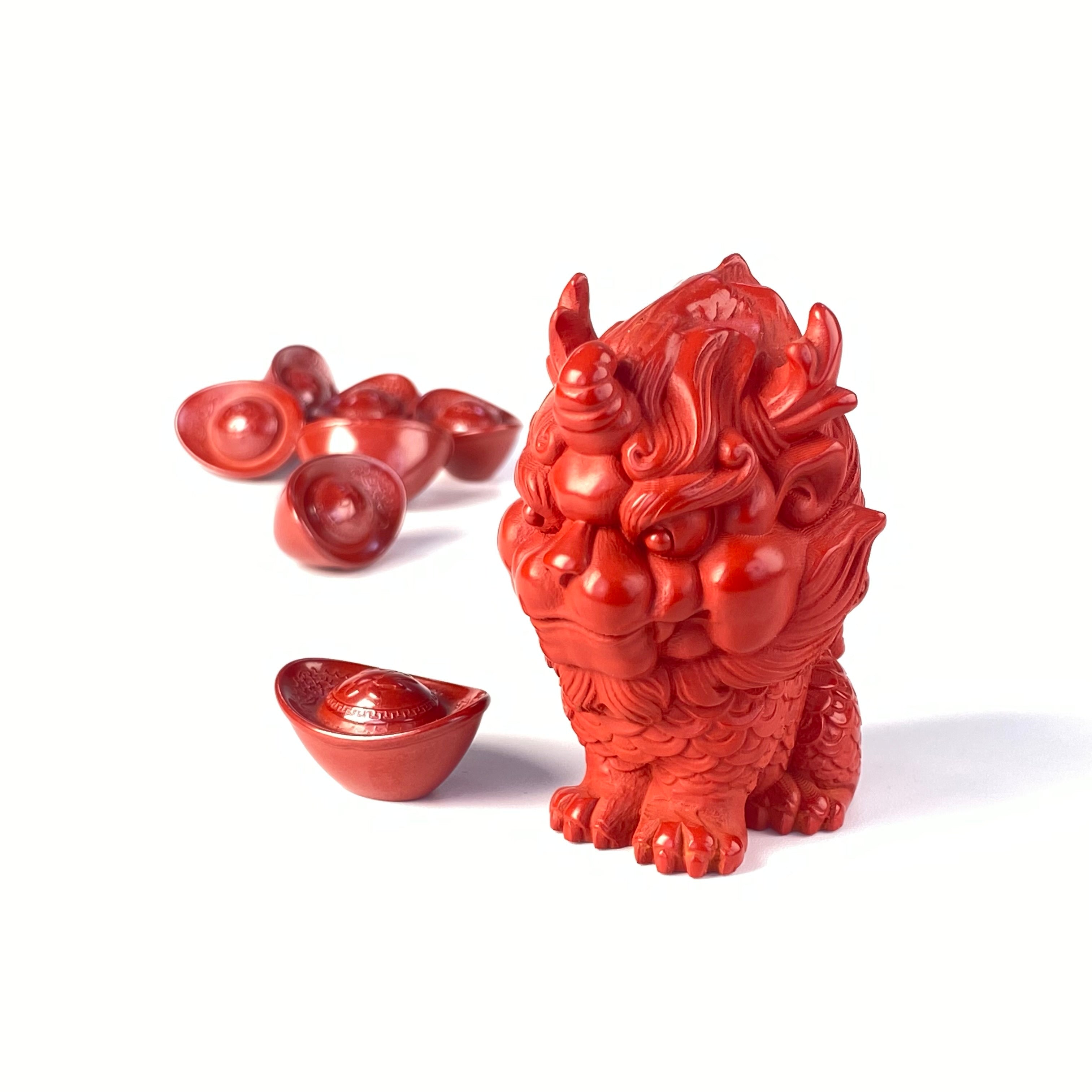 富貴逼人系-Q版招財貔貅擺件 天然原礦朱砂 帝王砂擺飾 / 90%高含量