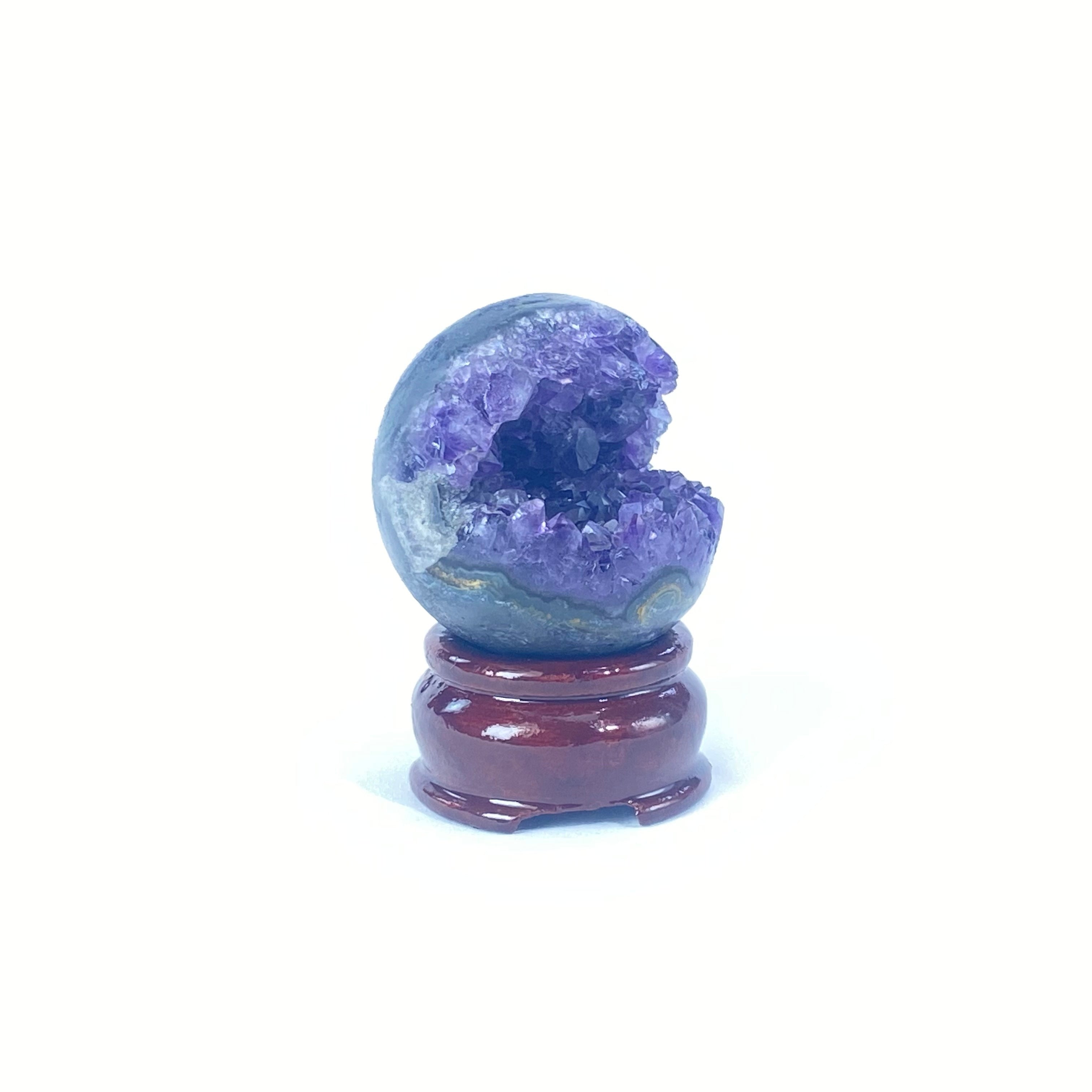 開口笑紫晶球