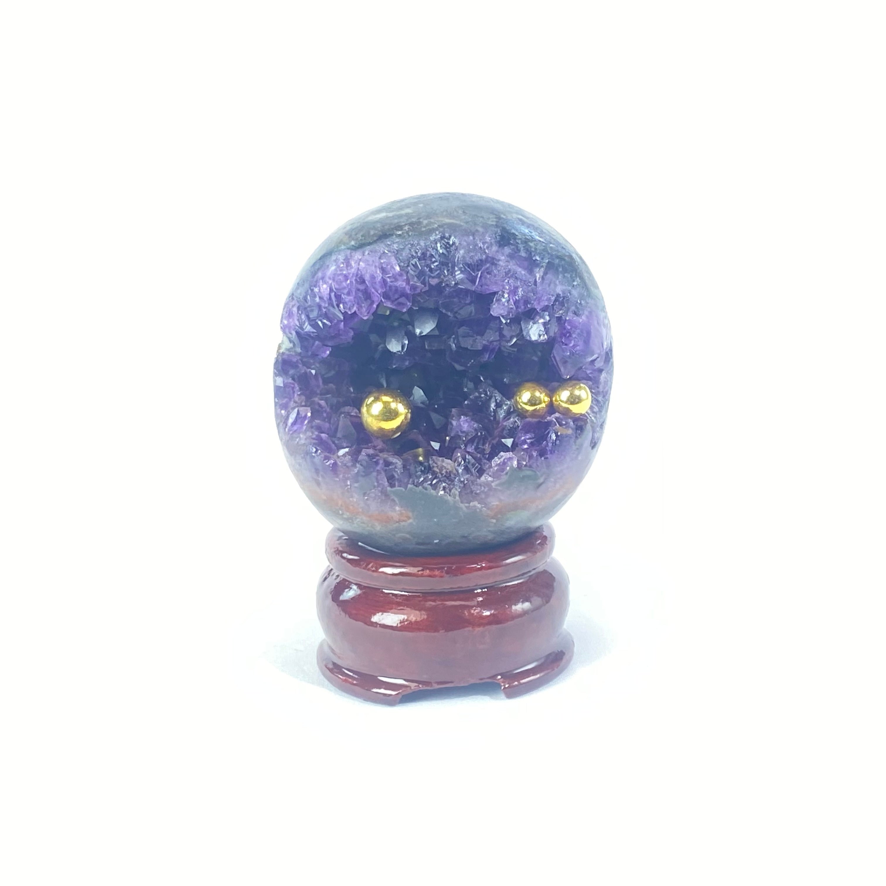 開口笑紫晶球