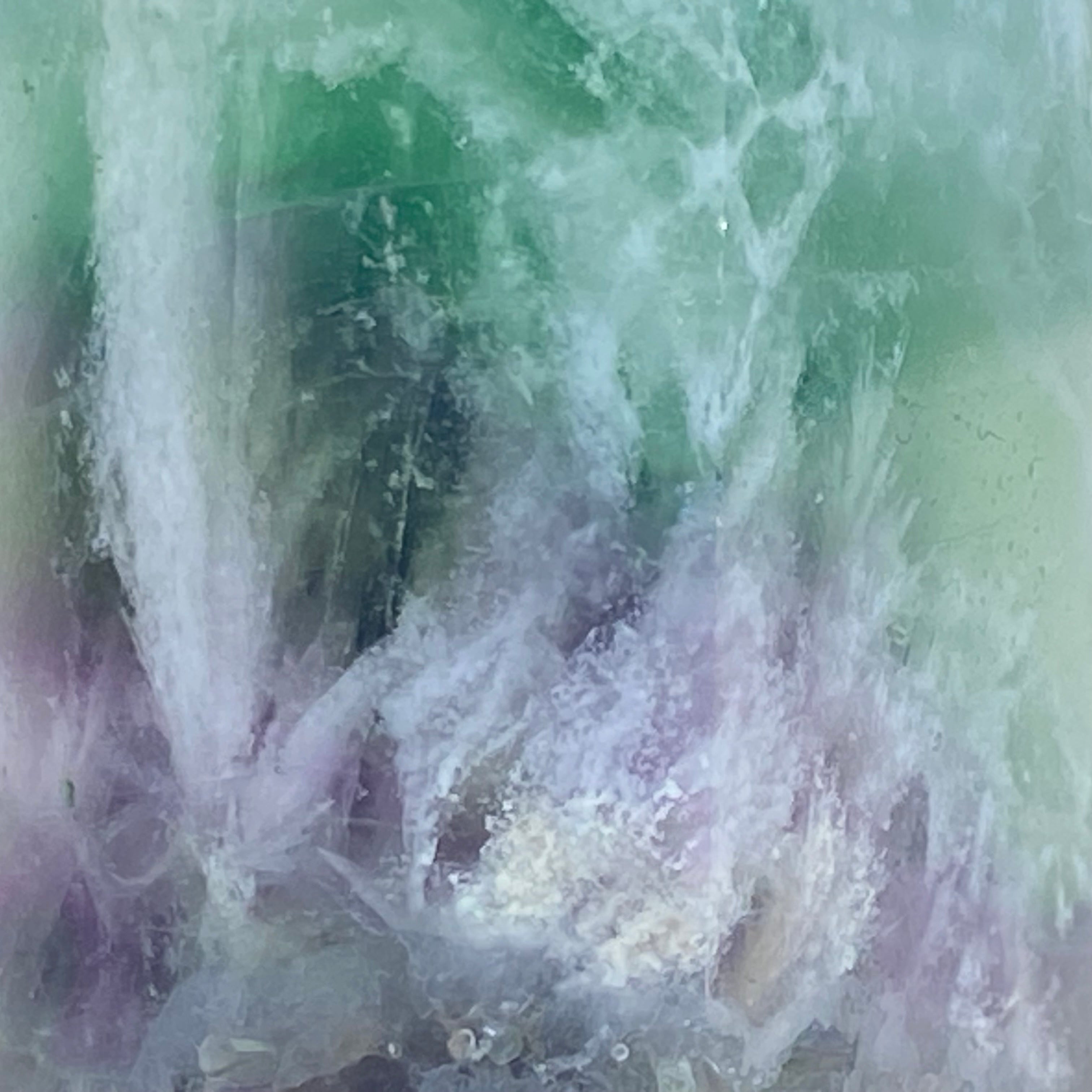 紫綠羽毛螢石柱 | 冥想淨化、靈修療癒