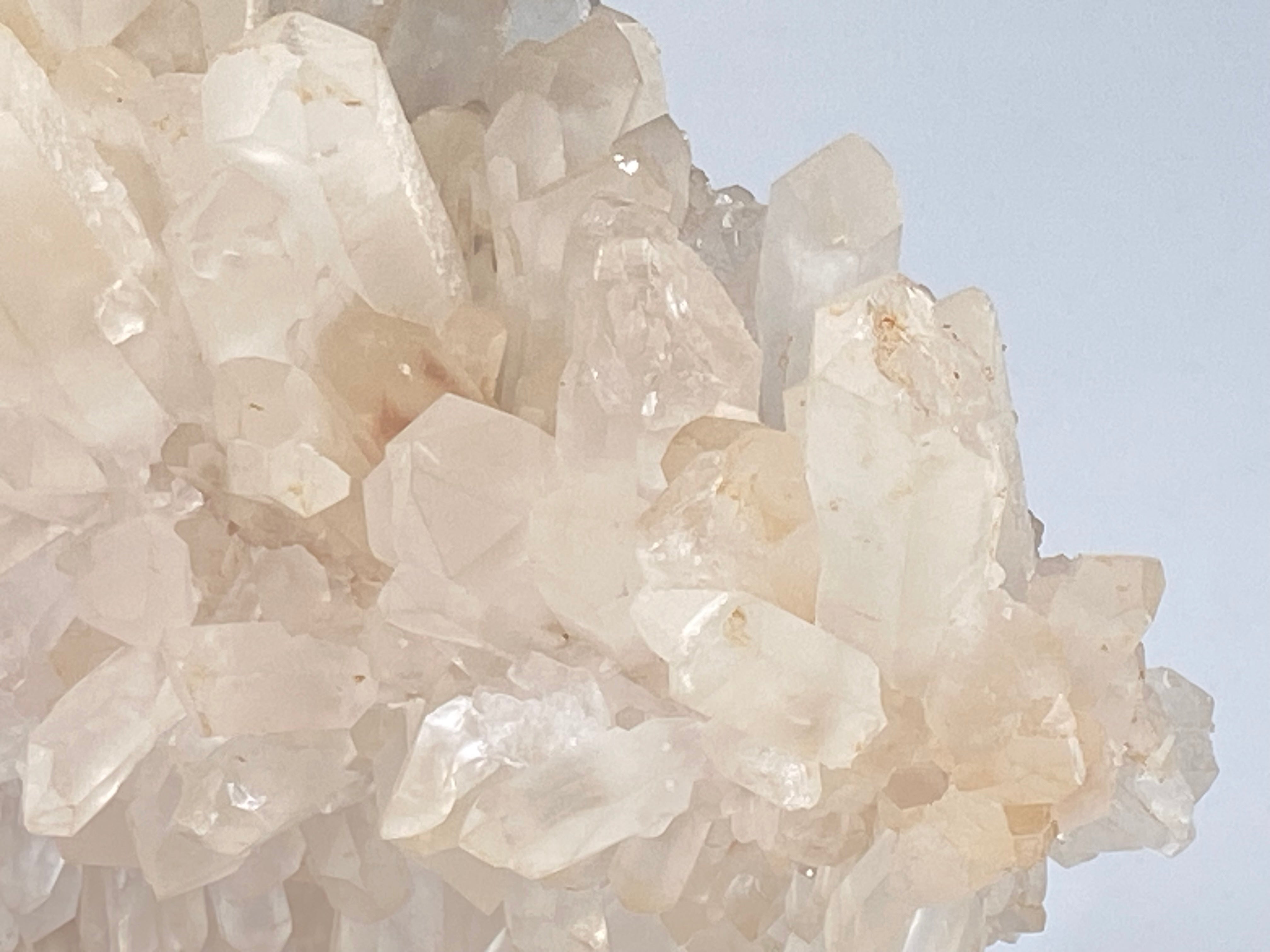 天然紅泥白水晶簇原礦