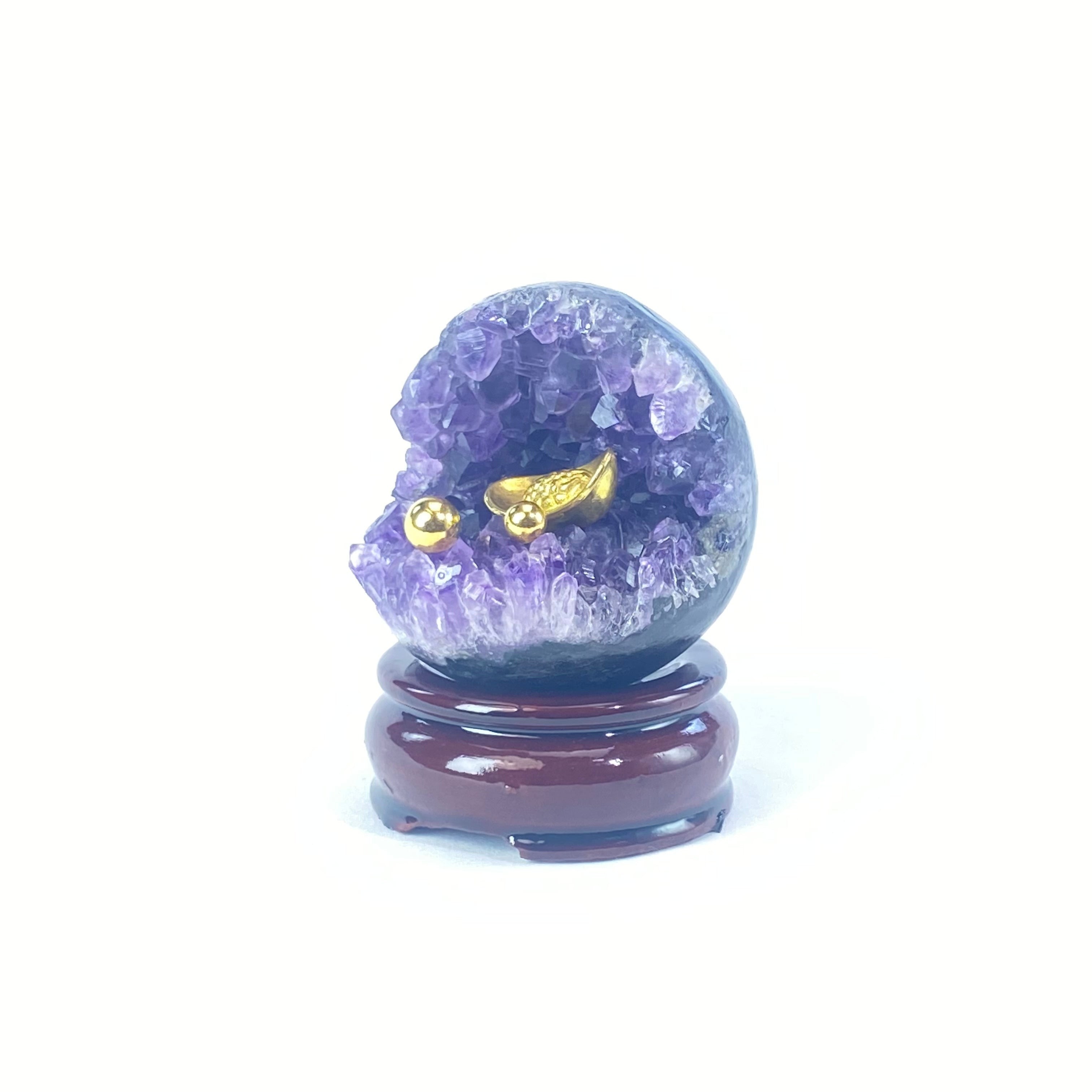 開口笑紫晶球