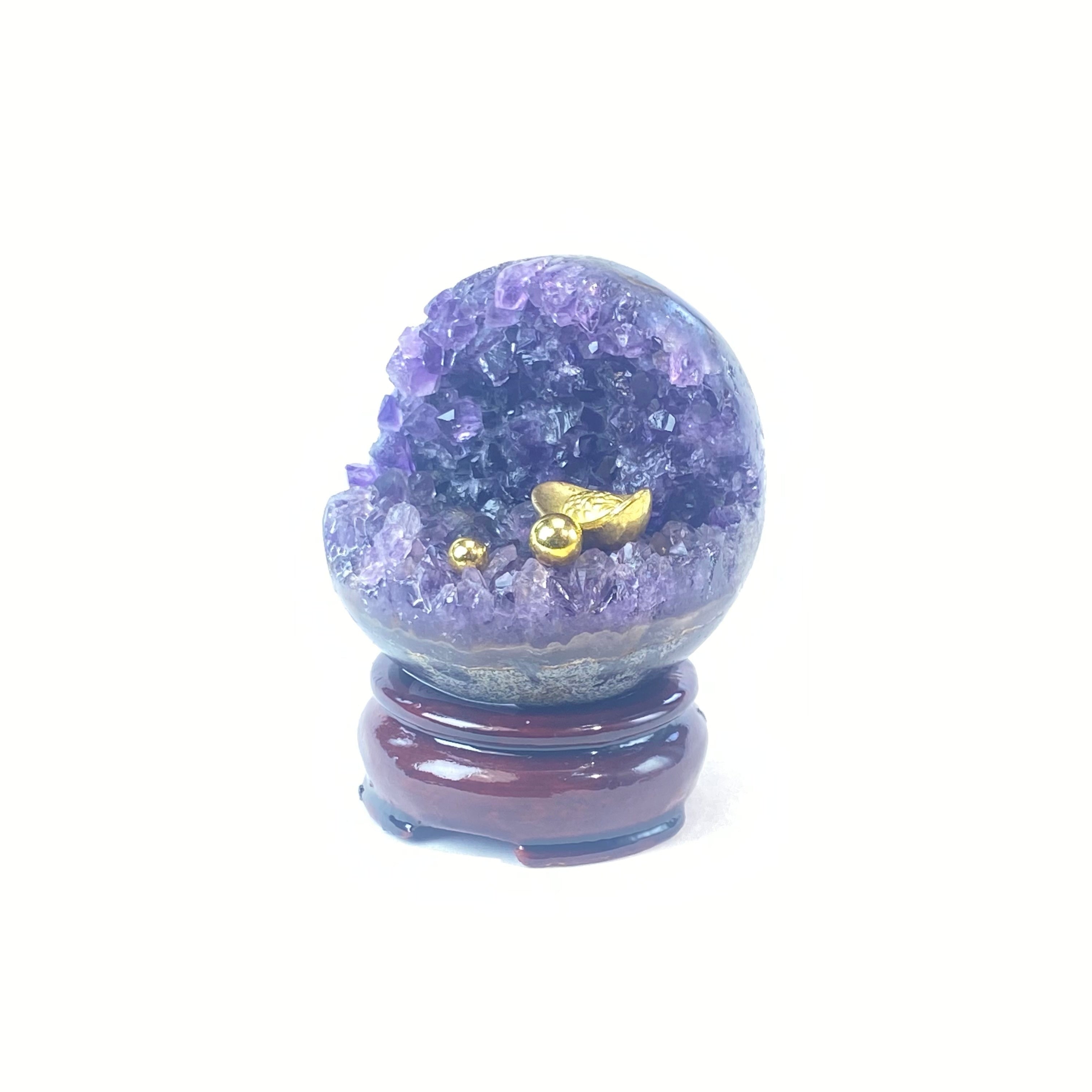 開口笑紫晶球