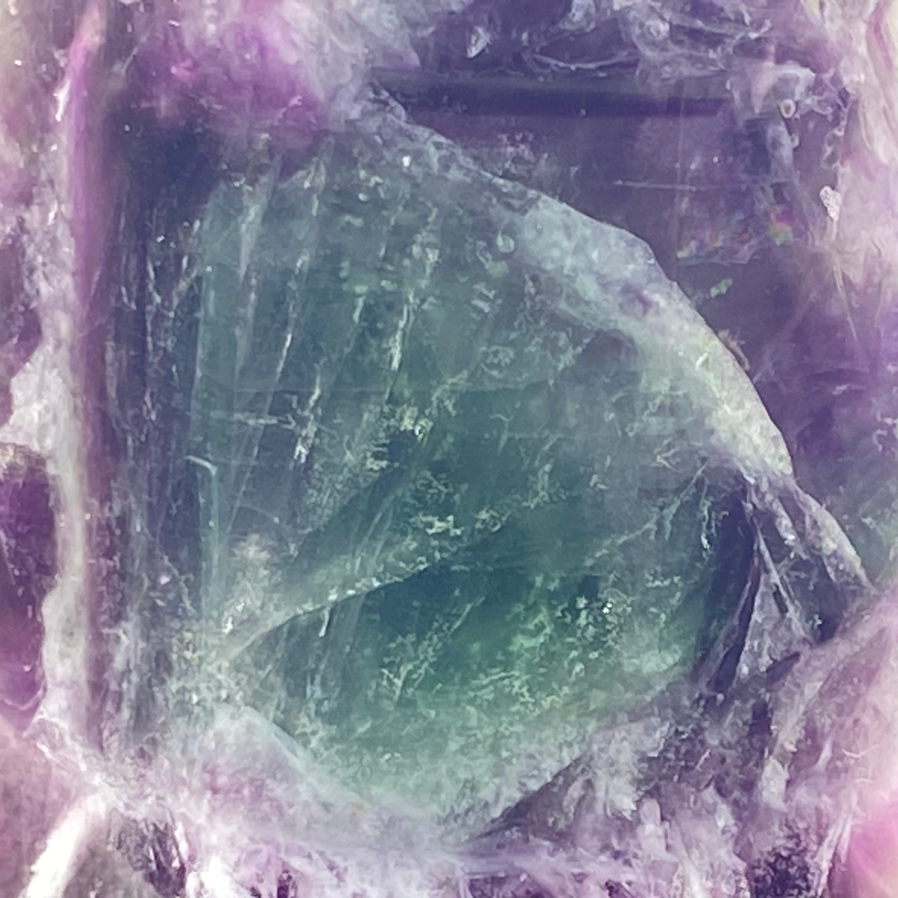 紫綠羽毛螢石柱 | 冥想淨化、靈修療癒