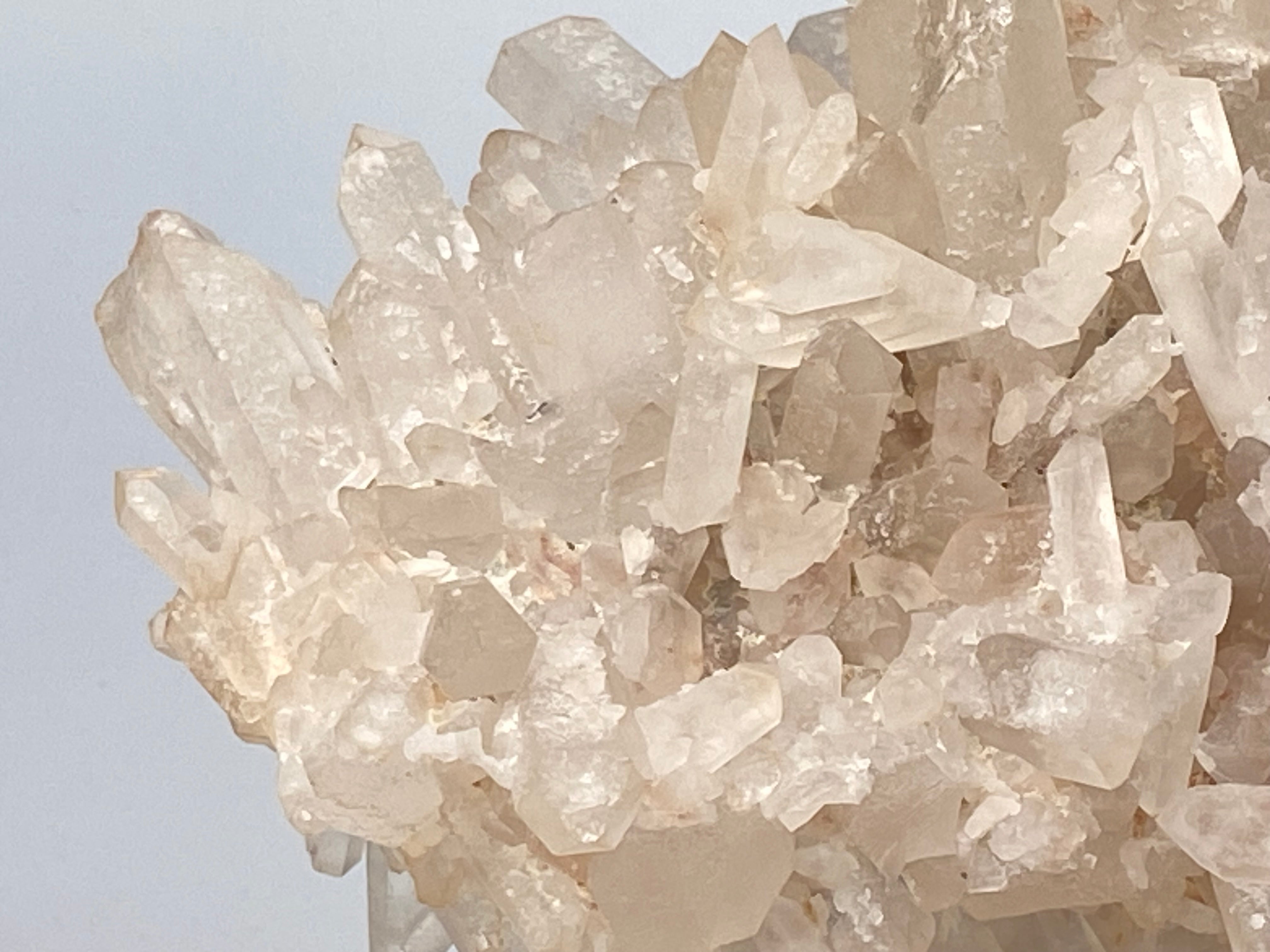 天然紅泥白水晶簇原礦