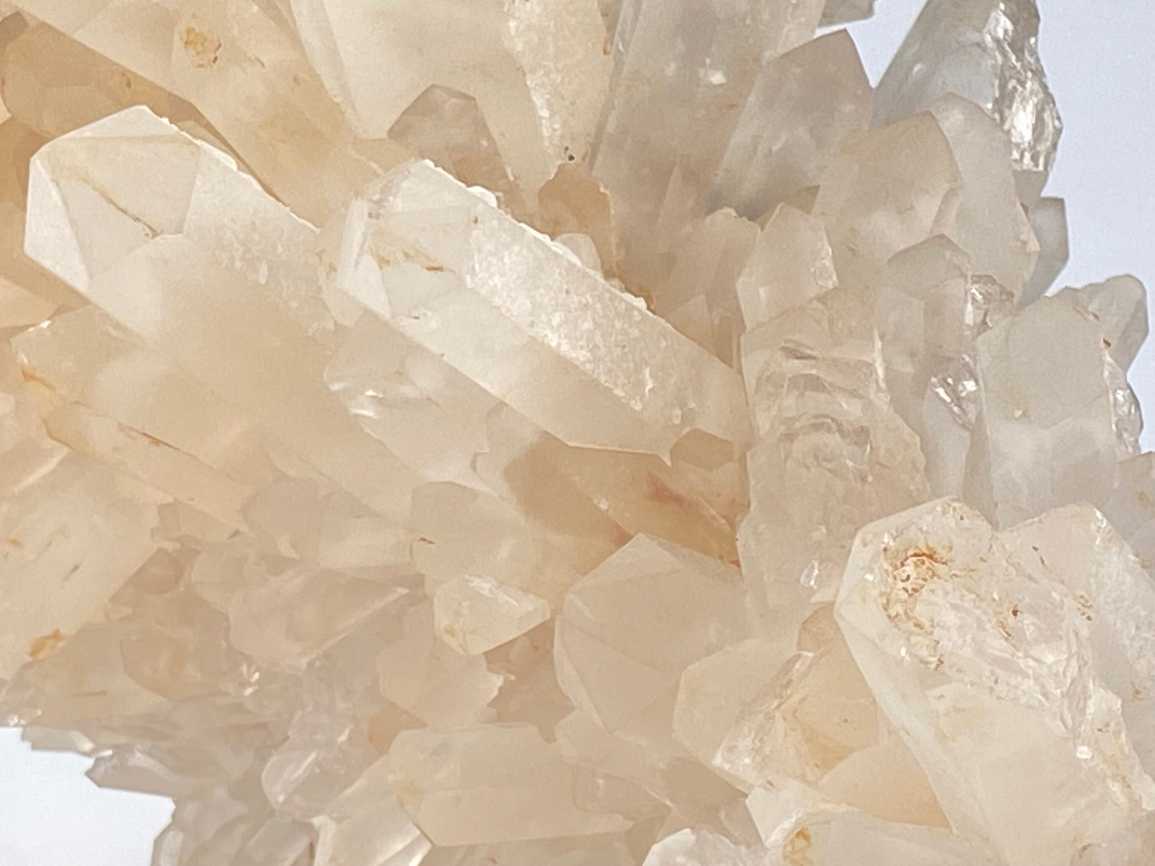 天然紅泥白水晶簇原礦