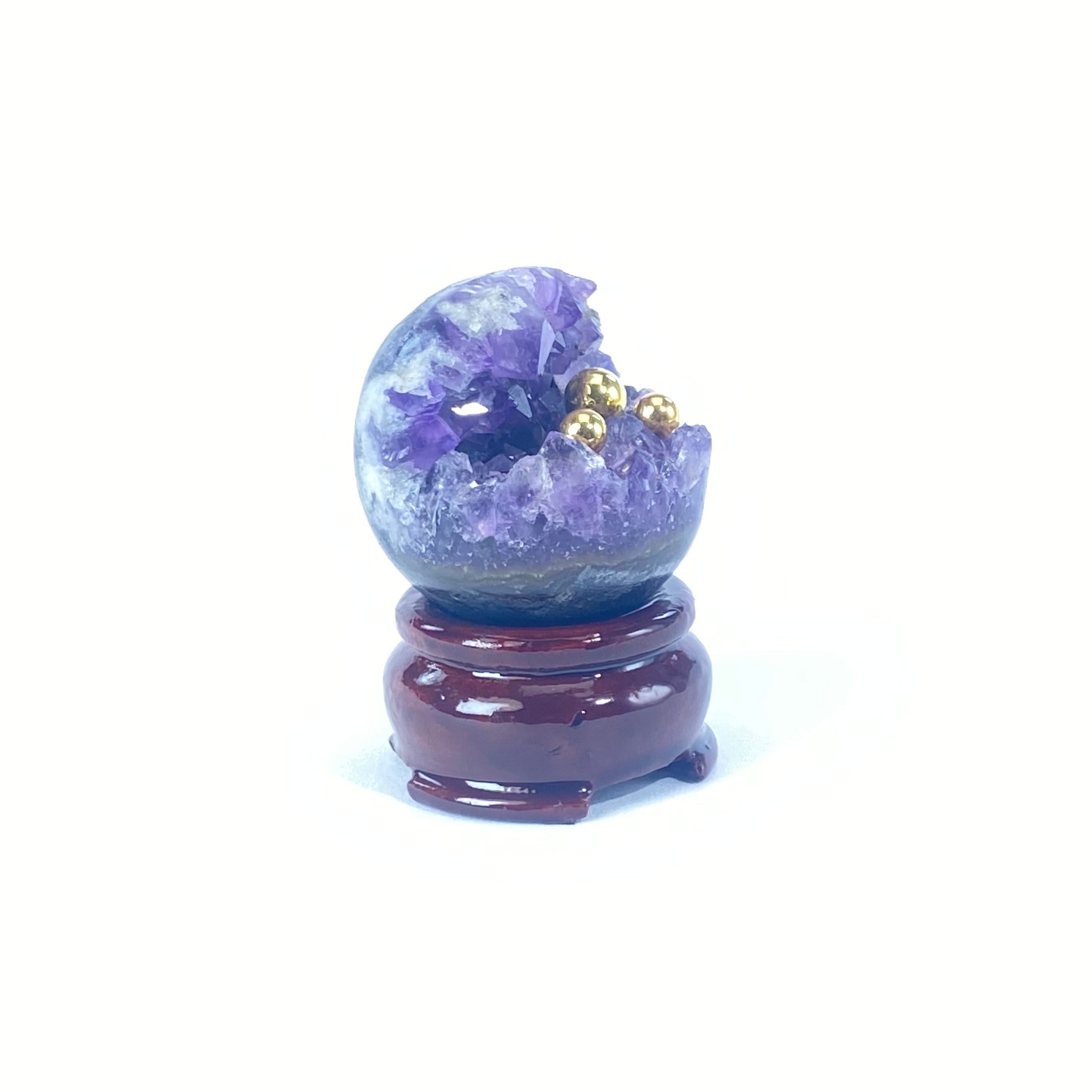 開口笑紫晶球