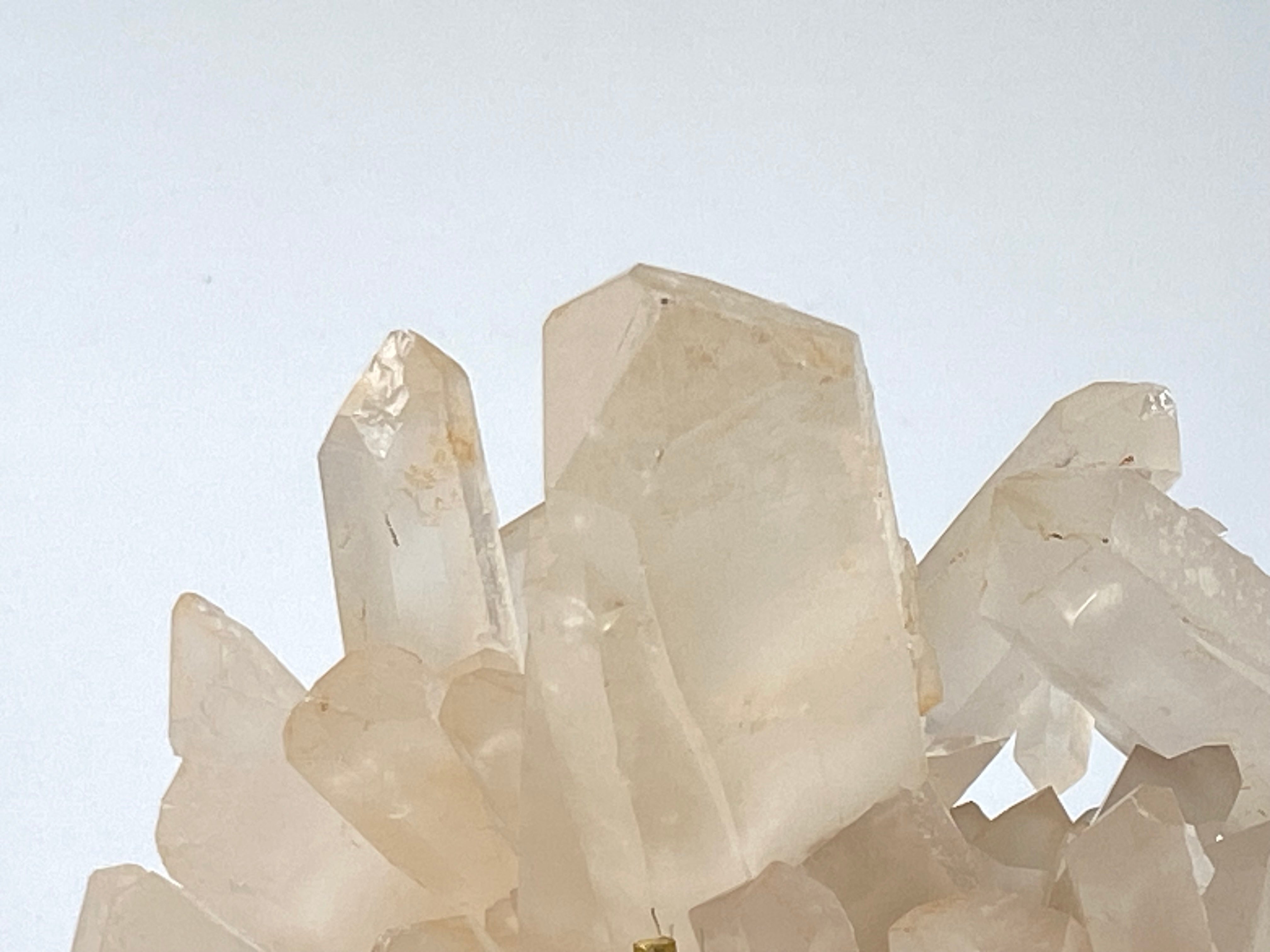 天然紅泥白水晶簇原礦