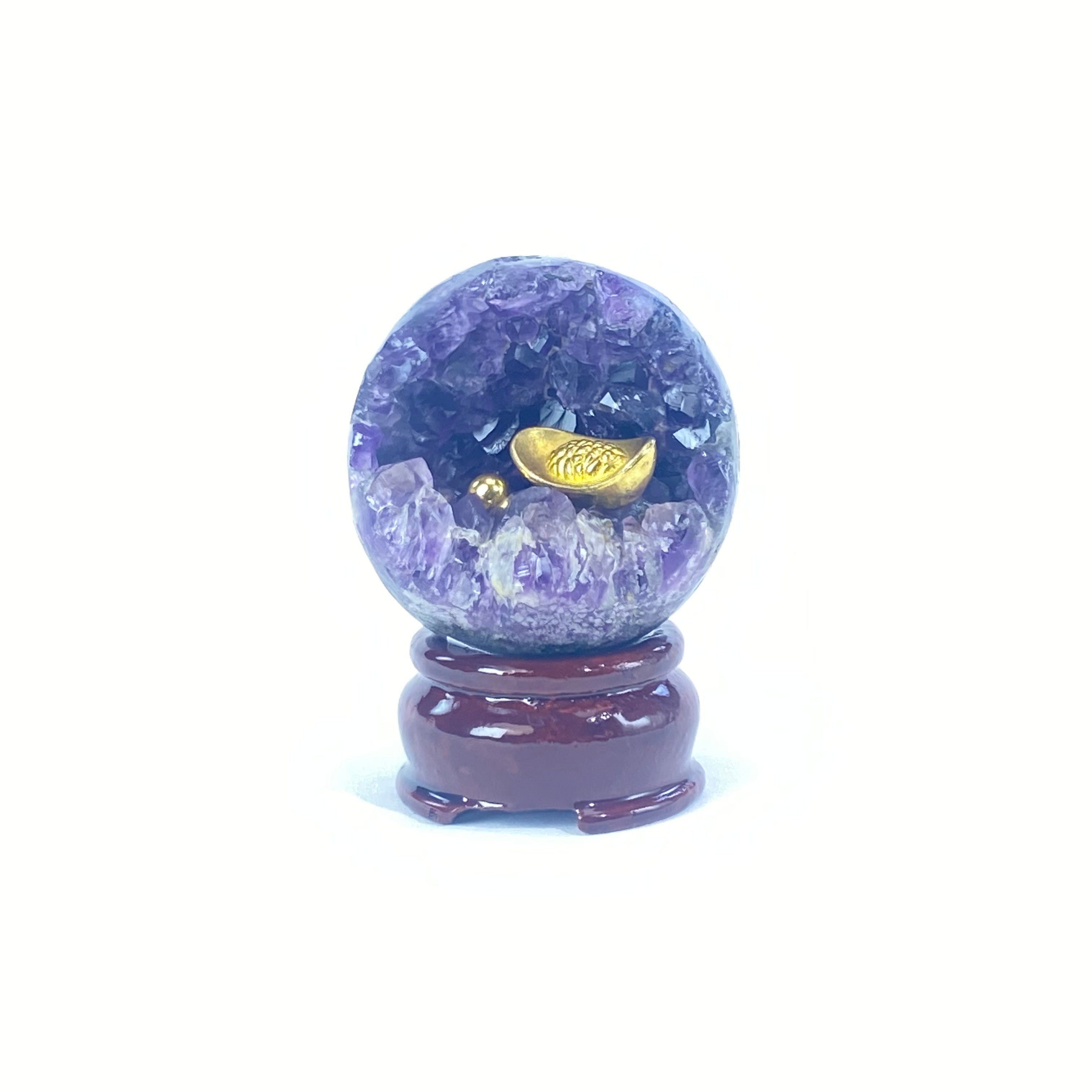 開口笑紫晶球