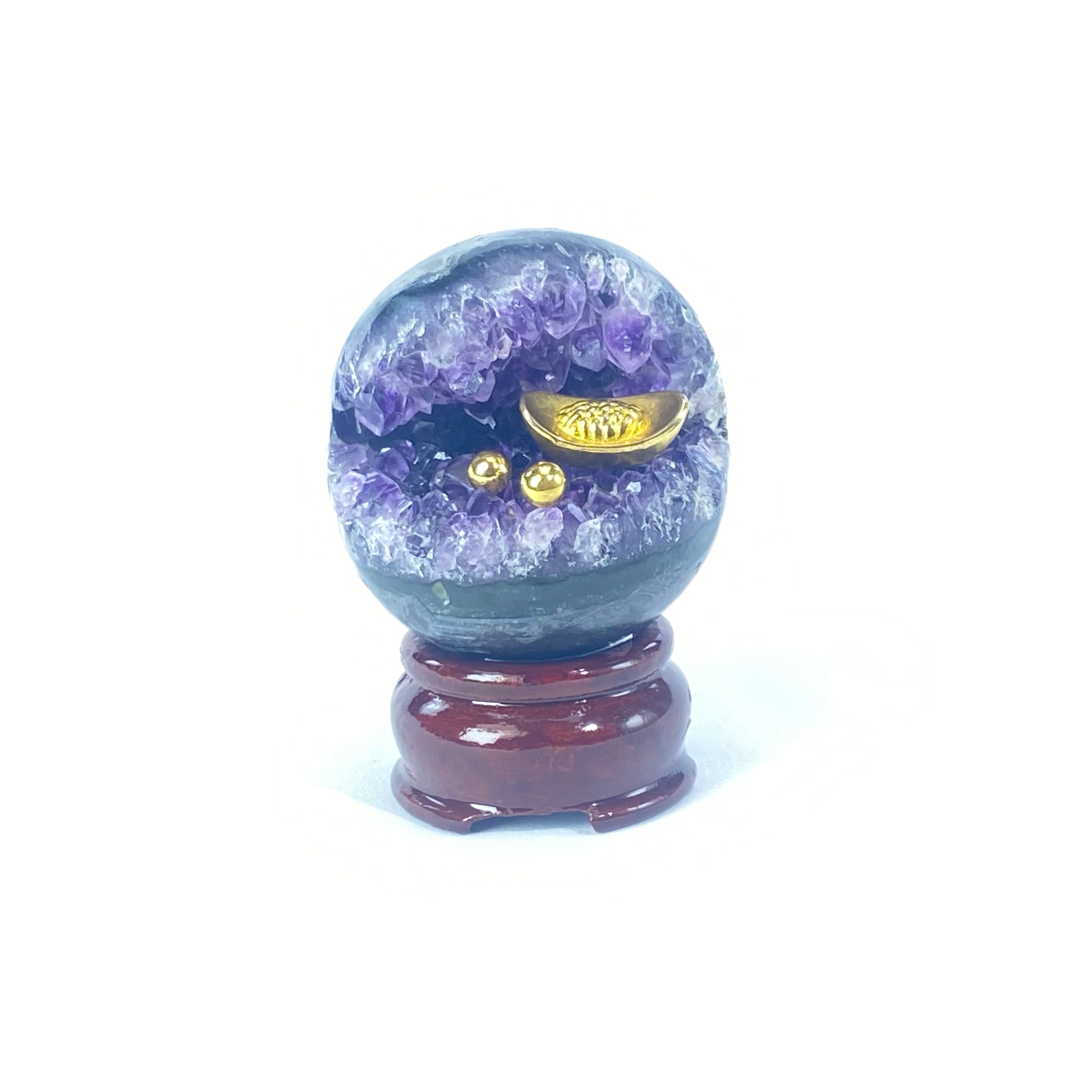 開口笑紫晶球
