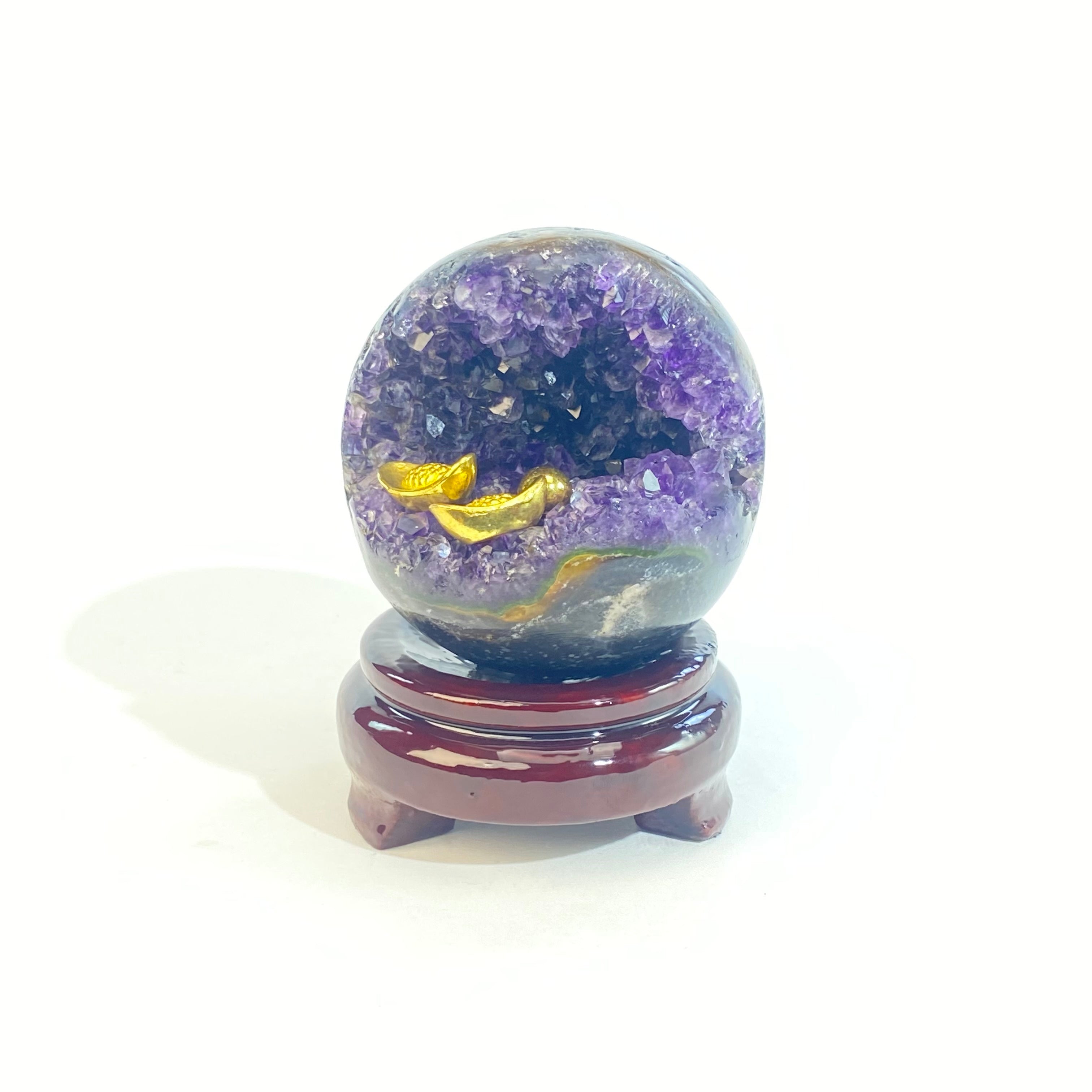 開口笑紫晶球