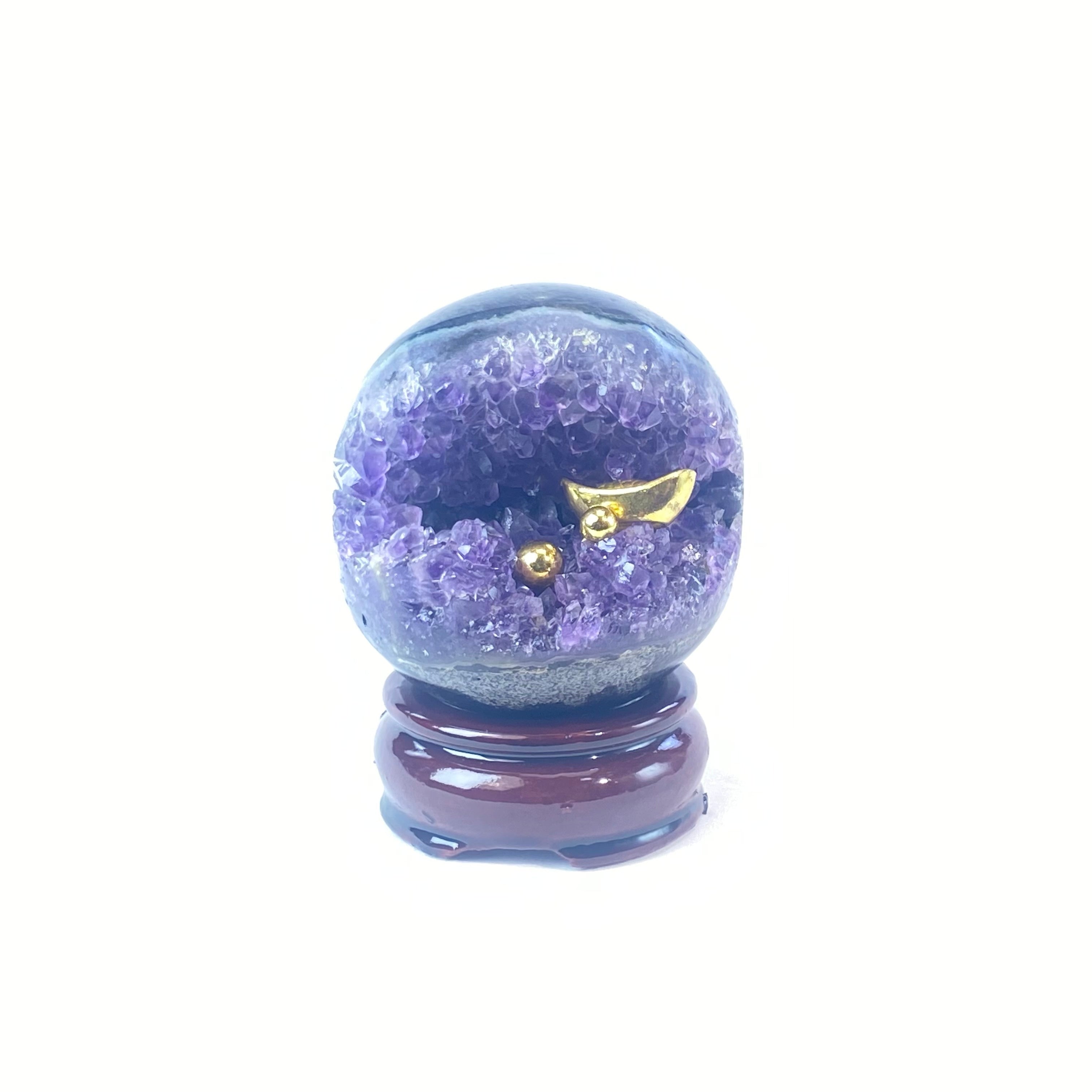 開口笑紫晶球