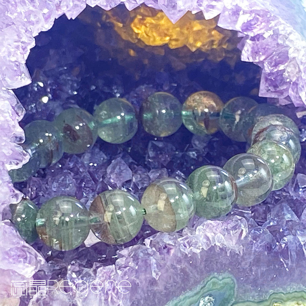 天然金黃瑪瑙包邊紫晶簇錢袋子