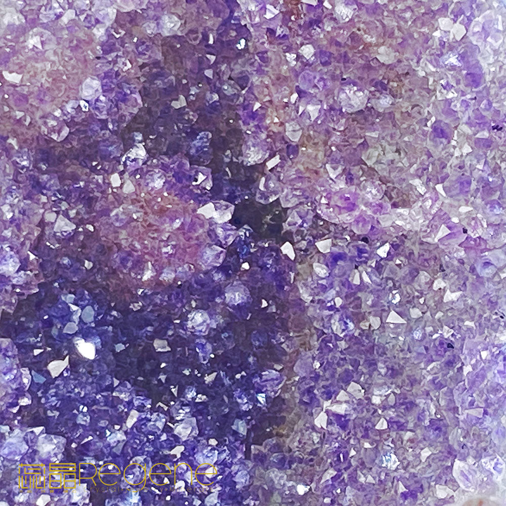 天然金黃瑪瑙包邊紫晶簇錢袋子