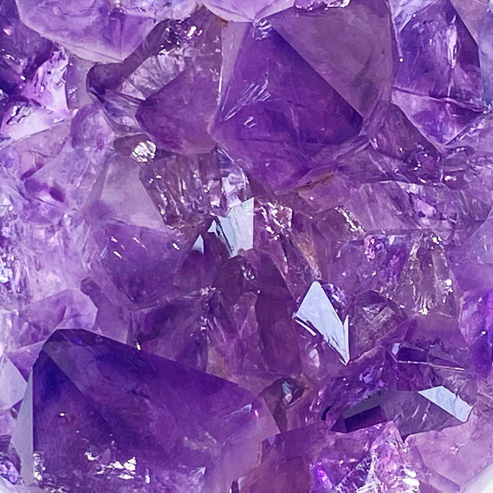 頂級天然紫晶全拋全透光開口笑晶球