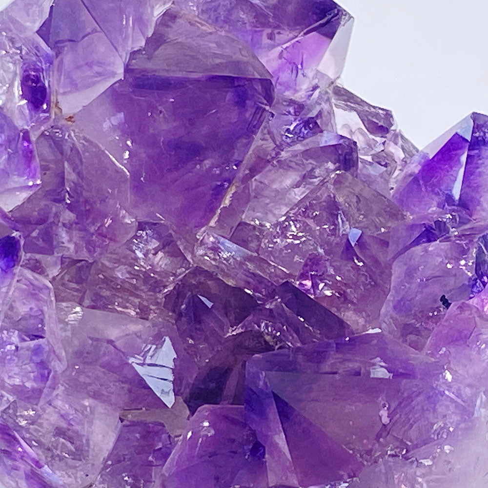 頂級天然紫晶全拋全透光開口笑晶球