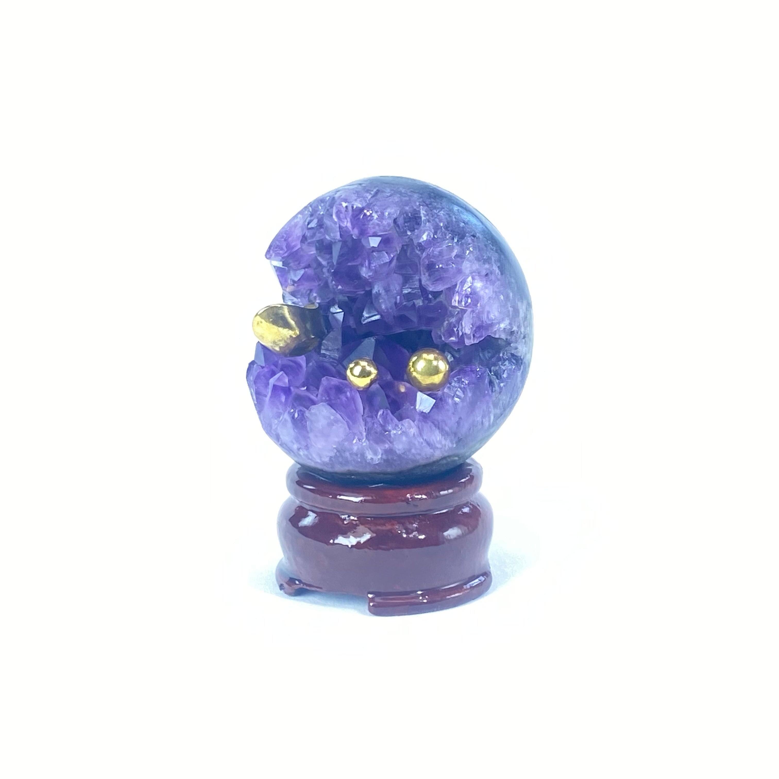 開口笑紫晶球