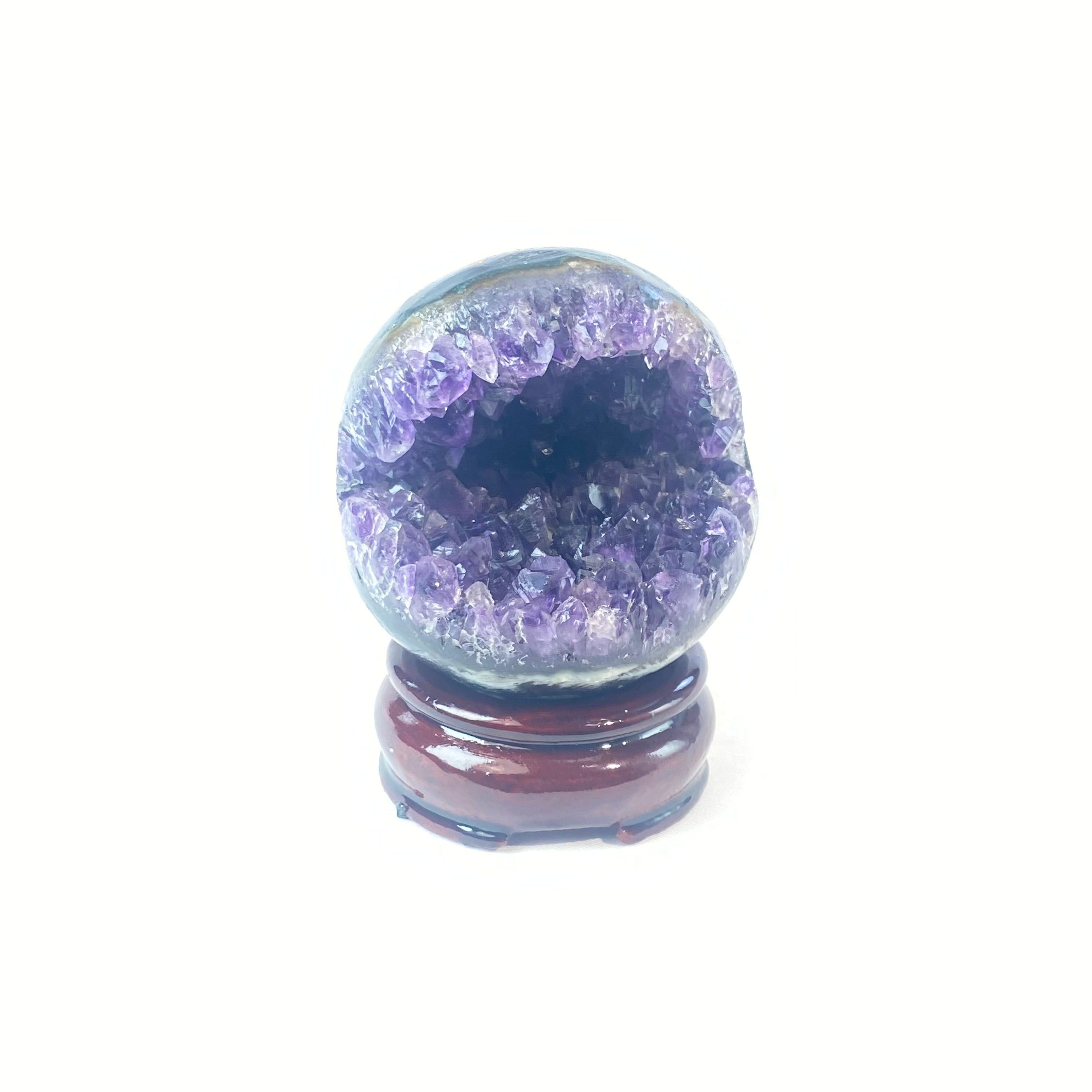開口笑紫晶球