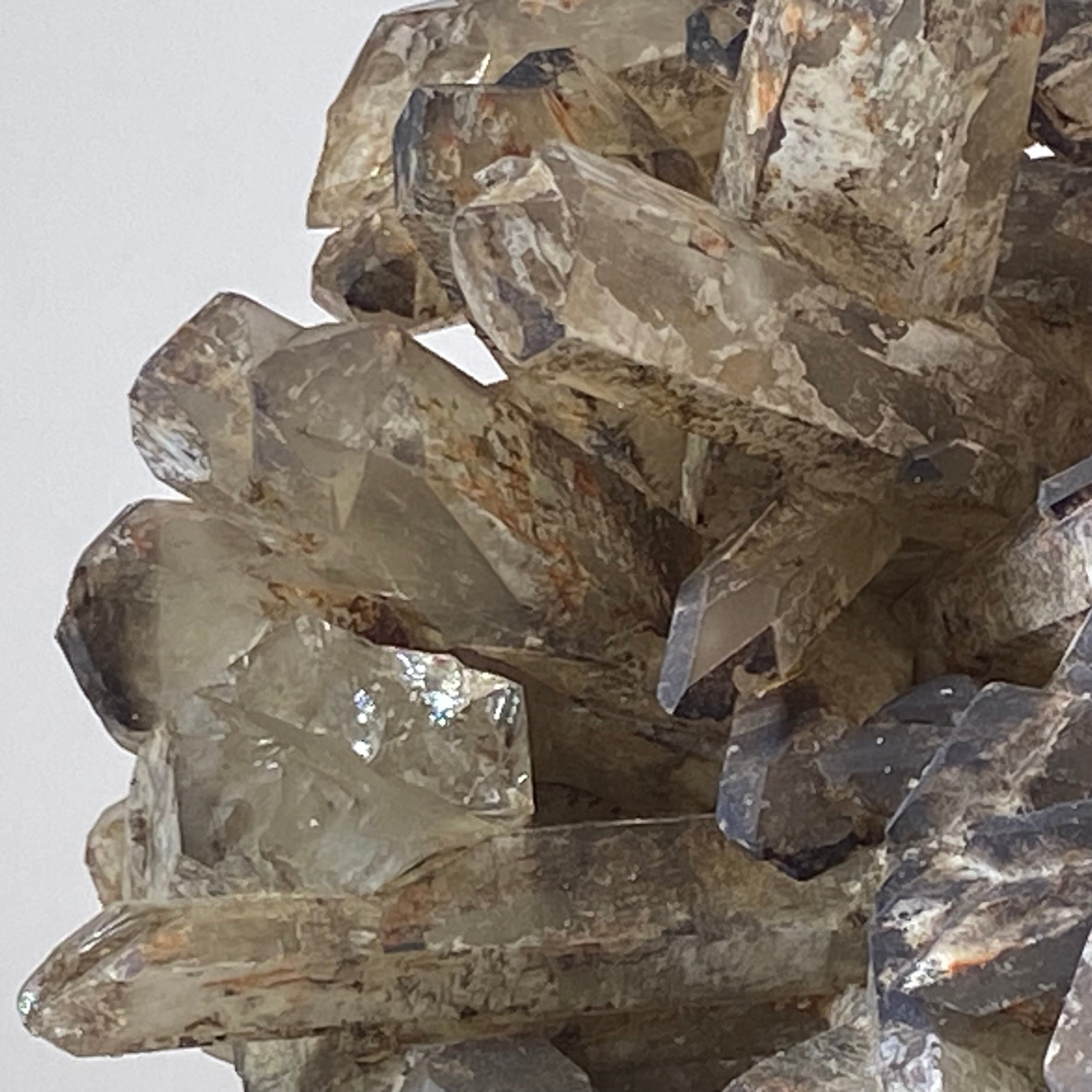 天然茶水晶原礦晶簇