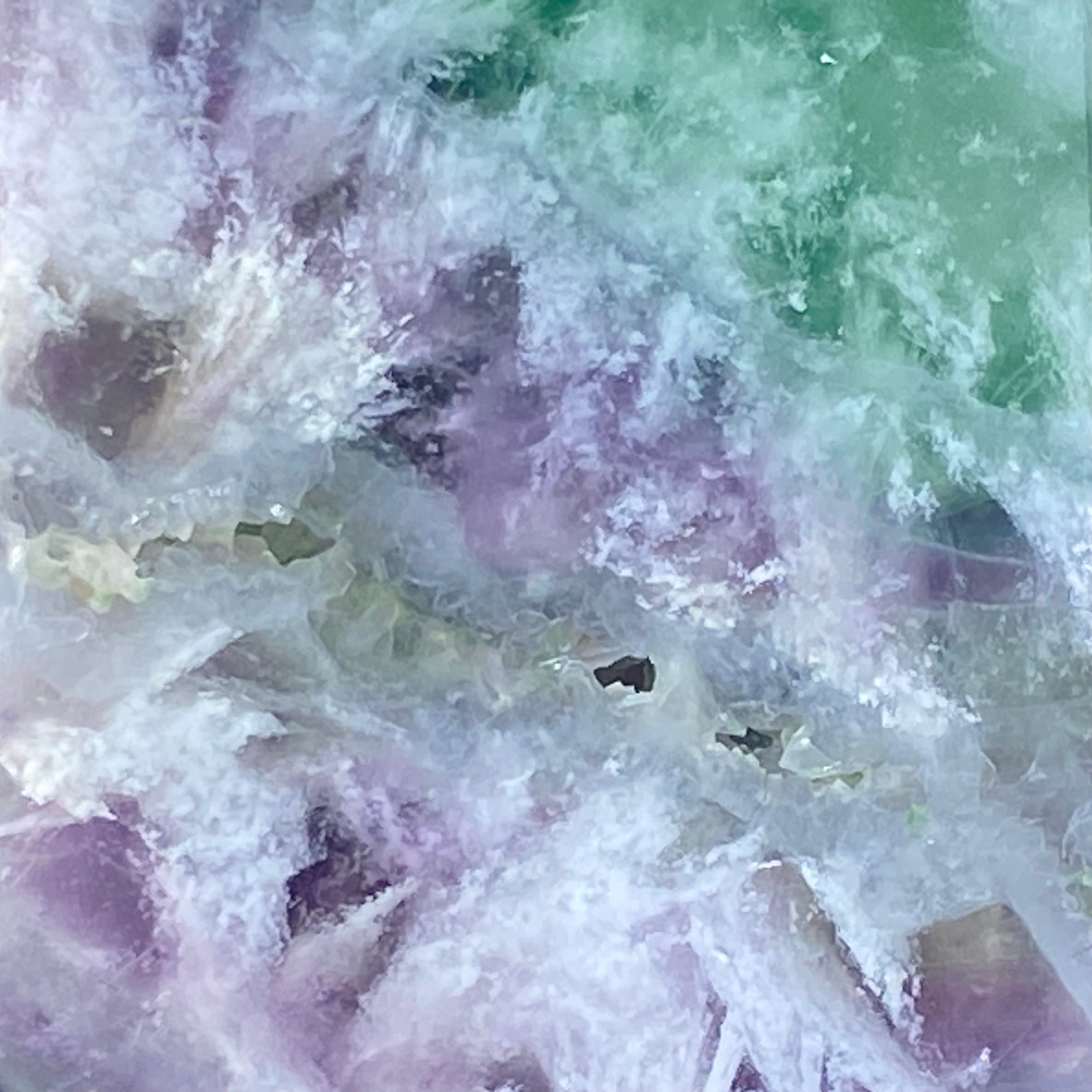 紫綠羽毛螢石柱 | 冥想淨化、靈修療癒