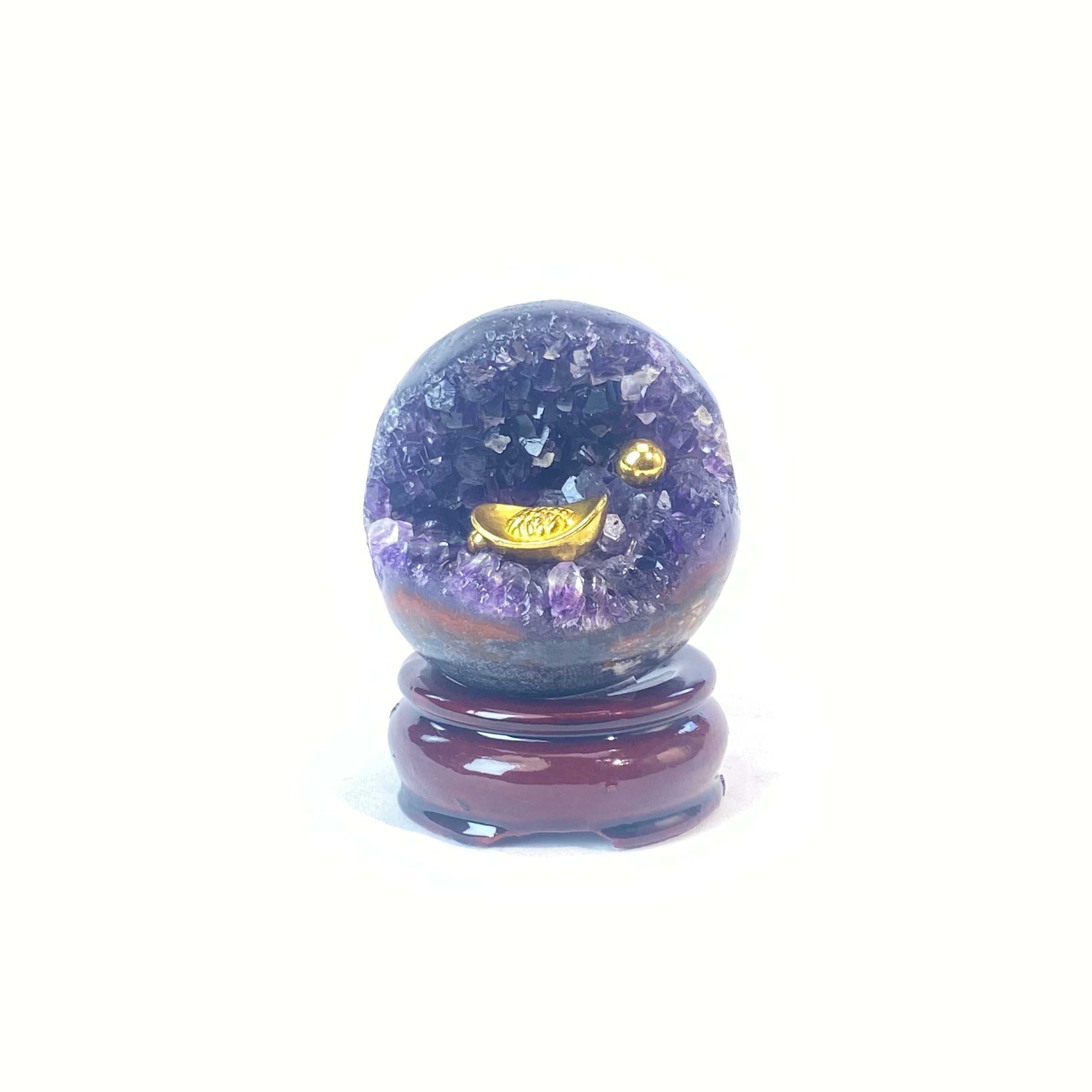 開口笑紫晶球