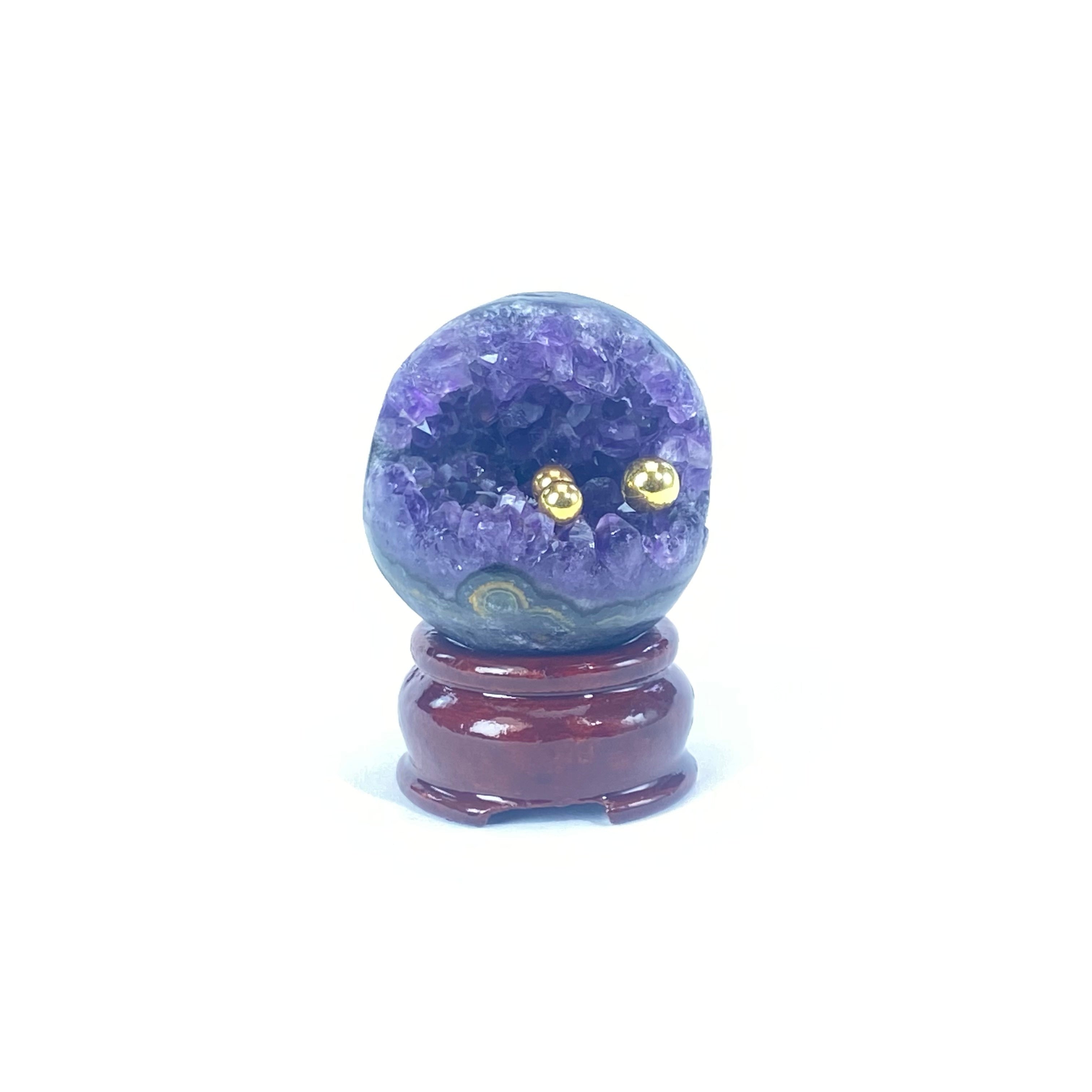開口笑紫晶球