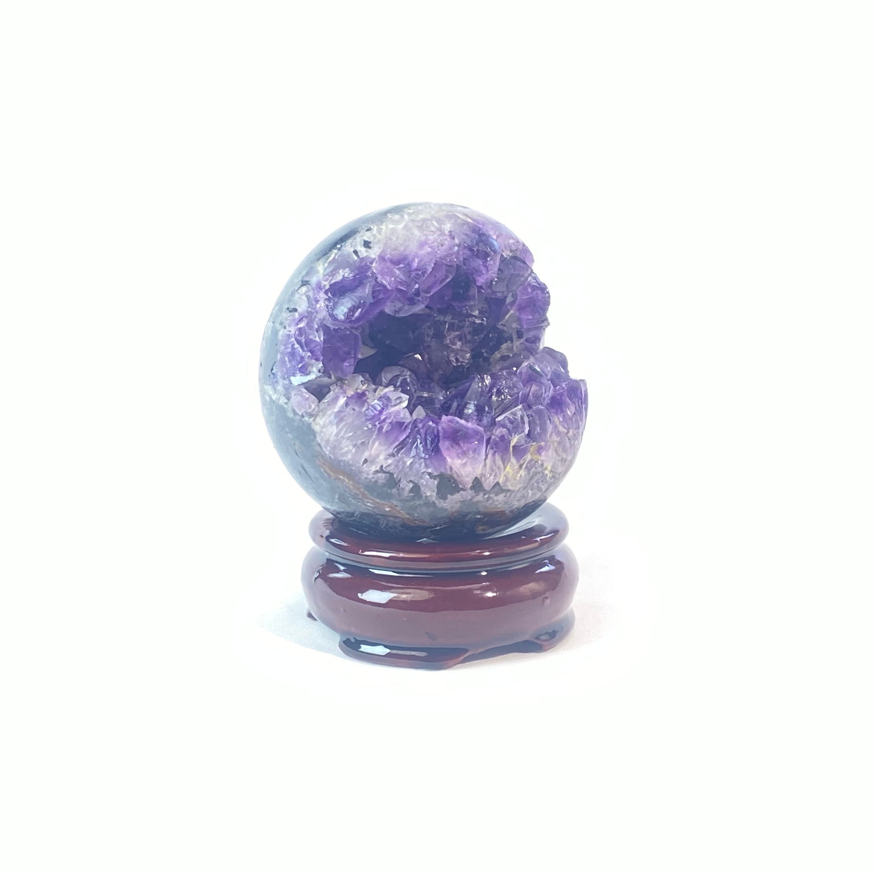 開口笑紫晶球
